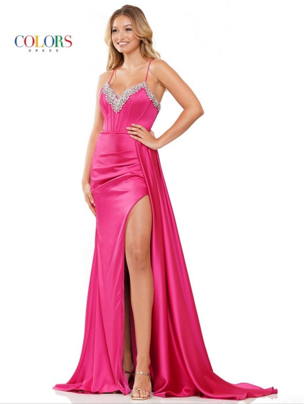 Size 4 bright fuchsia hot pink thin adjustable lace up back satin corset bodice